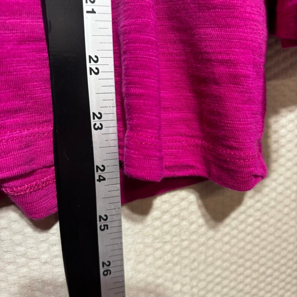 Chico's Magenta Berry Top Size 1 US M Button 3/4 Sleeve Swing Tunic Cotton Modal - Picture 8 of 9